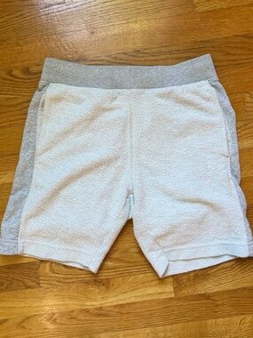 Helmut Lang White Terry Cloth White Gray Cotton Sweat Shorts XS
